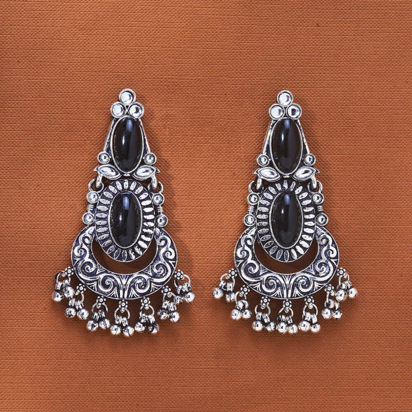 808480 Chand Earring With Oxidised Plating