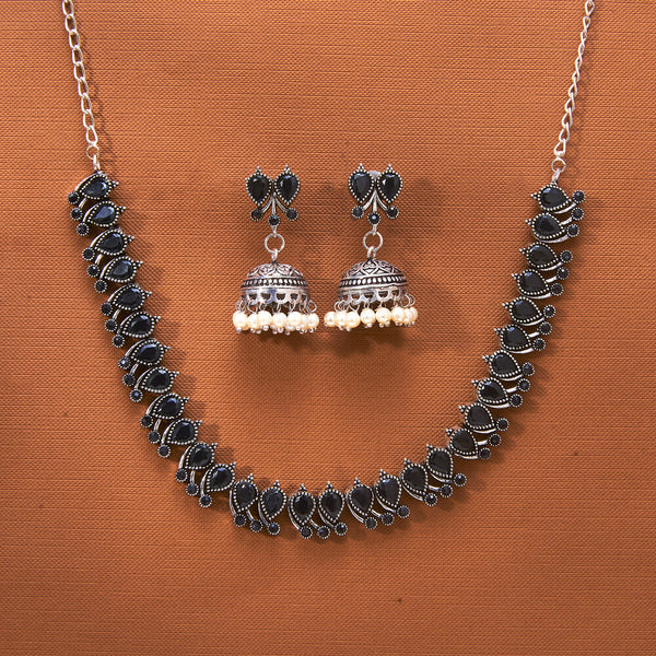 808587 Classic Necklace With Oxidised Plating