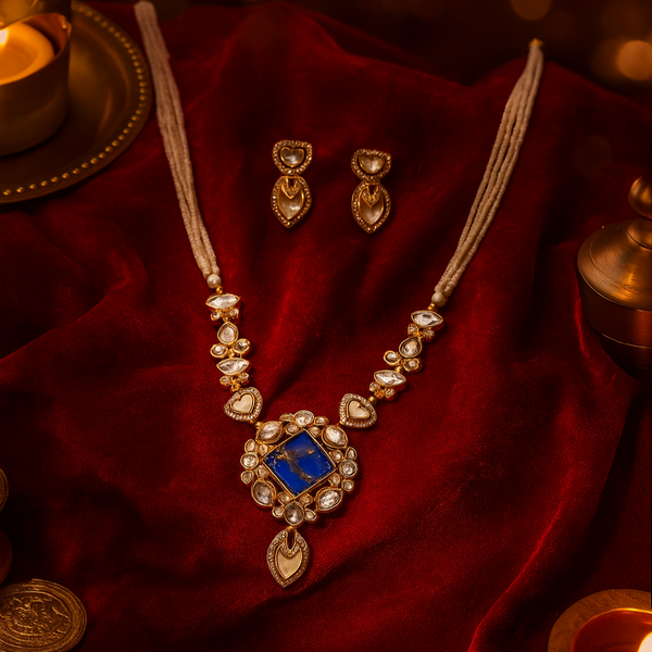 302709 Kundan Classic Necklace With Gold Plating