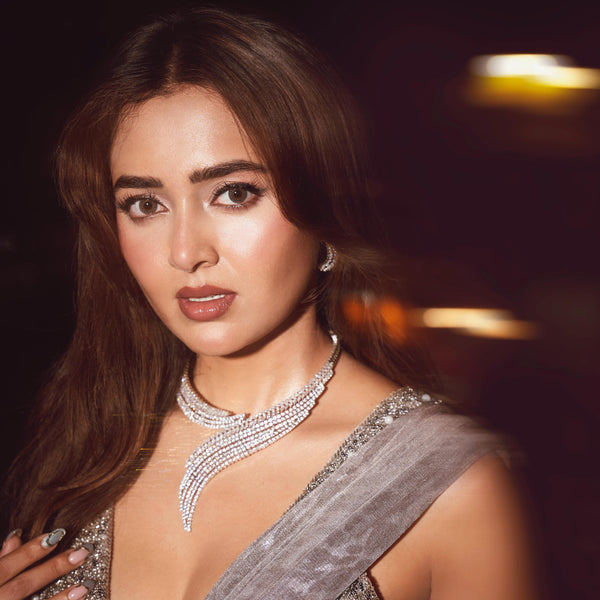 434631 Cz Classic Necklace With 2 Tone Rhodium Plating