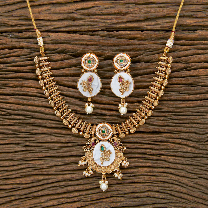 Antique Pearl Necklace With Gold Plating 219688