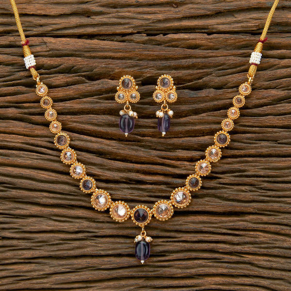 Antique Delicate Necklace With Gold Plating 219705