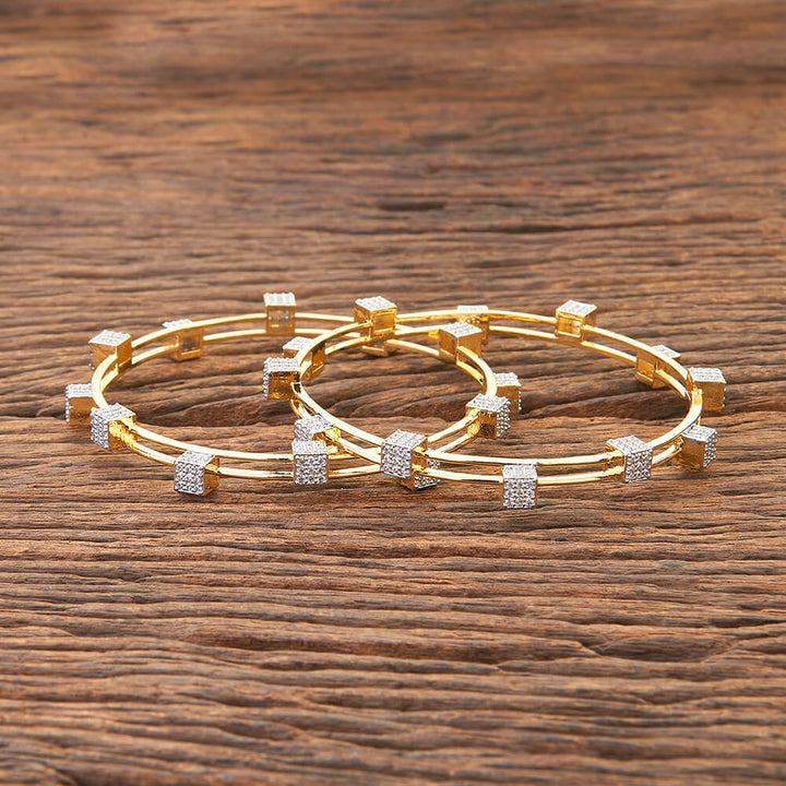 Cubic Zirconia Classic Bangles With 2 Tone Plating 426523